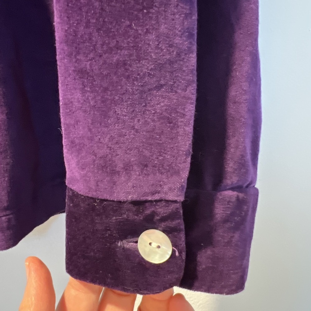 Quacker Factory Purple Jacket 1X Women's Velvet Rhinestone Zip Up Brooch Extra - Picture 5 of 12